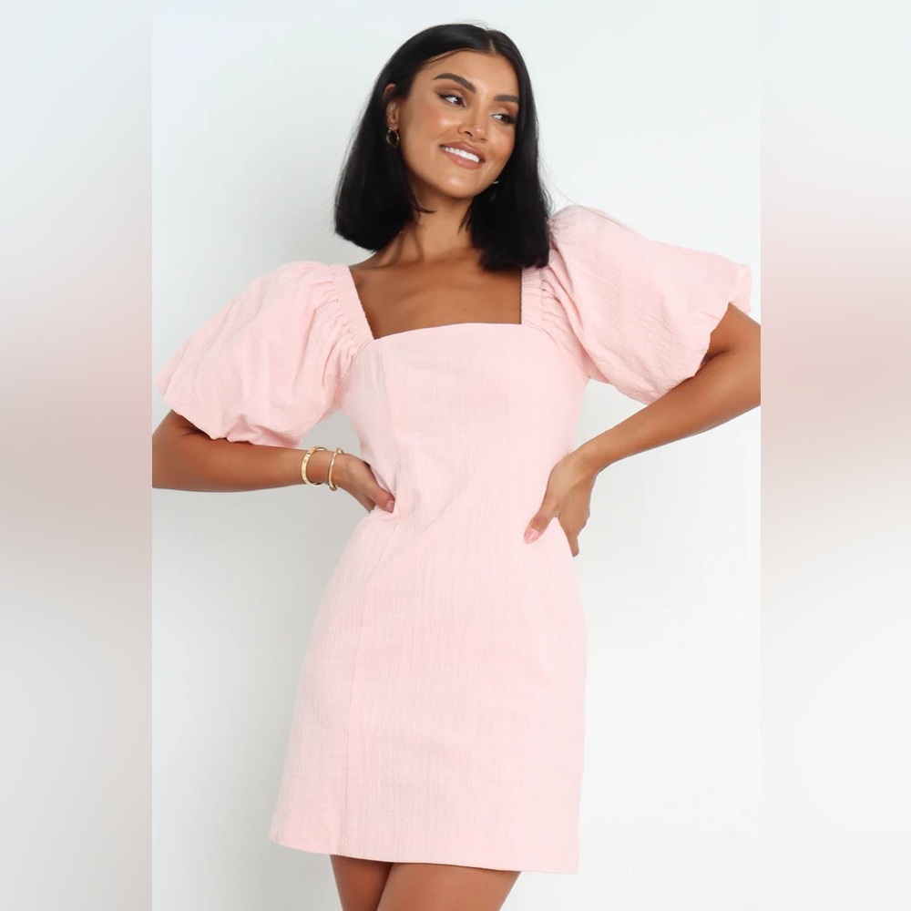 Light Pink Petal & Pup Mini Dress